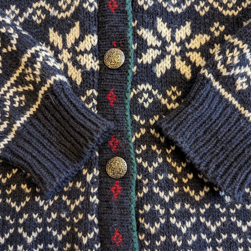 L.L. Bean vintage wool blend cardigan, size Large - Picture 5 of 9